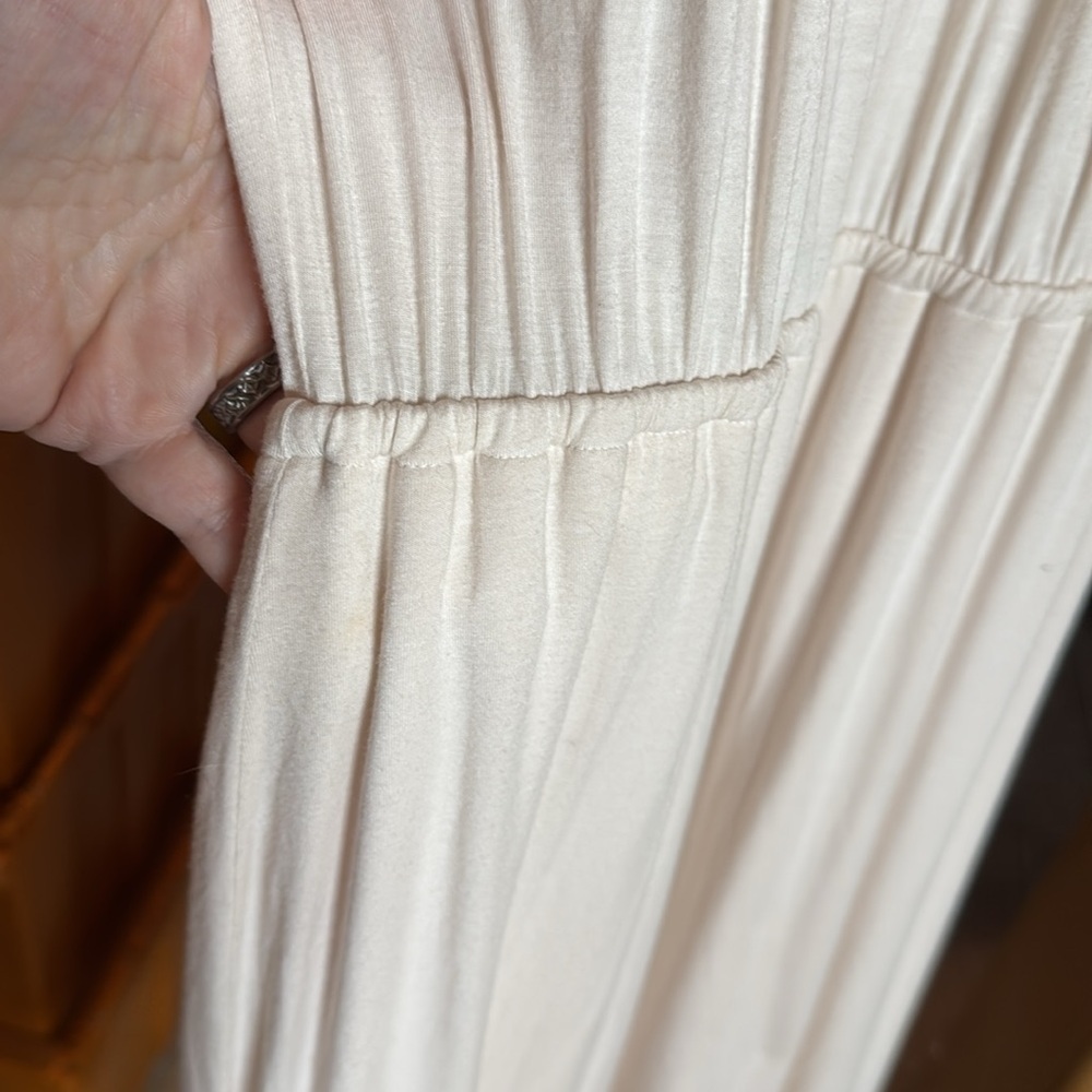 Victoria’s Secret Cream Lace Neck Built In Bra Midi Dress Boho Cottagecore Small - Picture 9 of 10